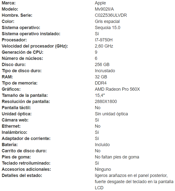 Detalle MacBook