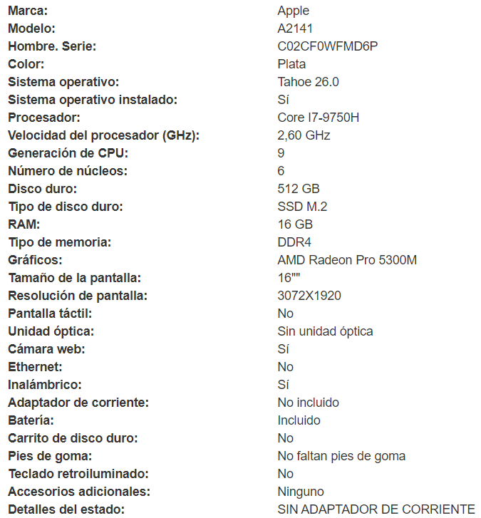 Detalle MacBook