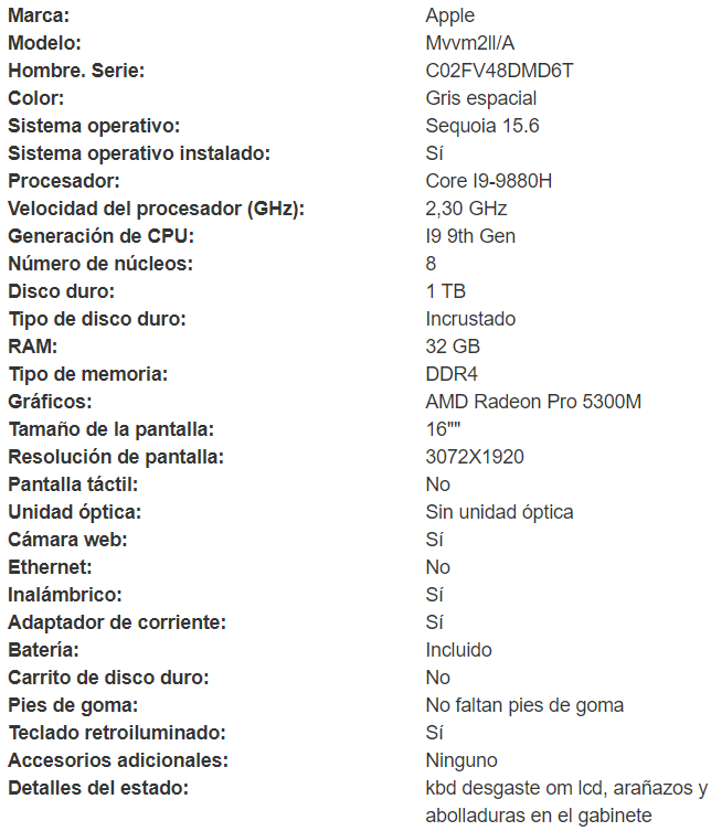 Detalle MacBook